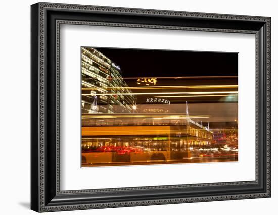 Germany, Berlin, Kudamm, Kranzlereck, Traffic Jam, Motion Blur, Evening-Catharina Lux-Framed Photographic Print