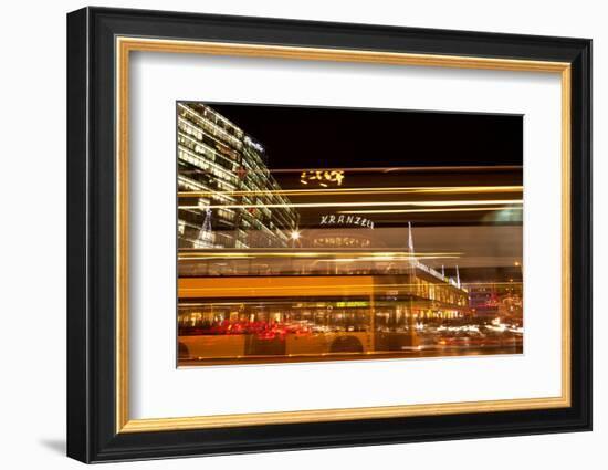 Germany, Berlin, Kudamm, Kranzlereck, Traffic Jam, Motion Blur, Evening-Catharina Lux-Framed Photographic Print