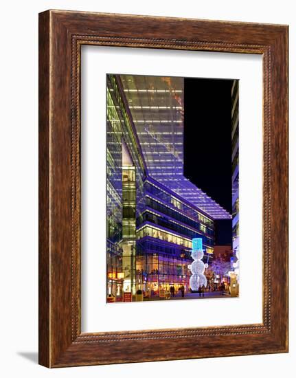 Germany, Berlin, Kudamm, Neues Kranzlereck, Shopping Centre, Snowman, Evening-Catharina Lux-Framed Photographic Print