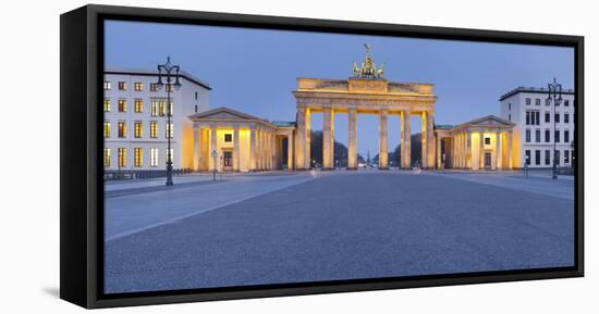 Germany, Berlin, Pariser Platz (Square), the Brandenburg Gate, Dusk-Rainer Mirau-Framed Premier Image Canvas