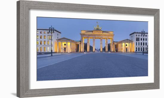 Germany, Berlin, Pariser Platz (Square), the Brandenburg Gate, Dusk-Rainer Mirau-Framed Photographic Print