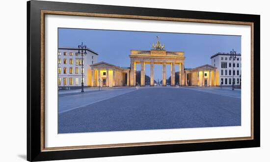 Germany, Berlin, Pariser Platz (Square), the Brandenburg Gate, Dusk-Rainer Mirau-Framed Photographic Print