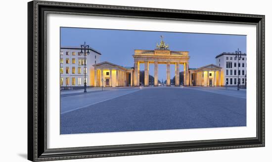 Germany, Berlin, Pariser Platz (Square), the Brandenburg Gate, Dusk-Rainer Mirau-Framed Photographic Print