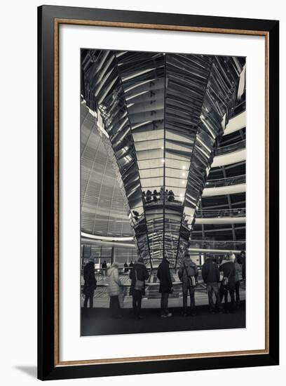 Germany, Berlin, Reichstag, Dome Interior, Evening-Walter Bibikow-Framed Photographic Print