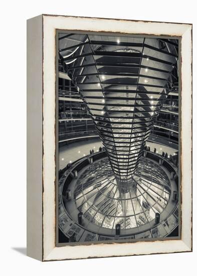 Germany, Berlin, Reichstag, Dome Interior, Evening-Walter Bibikow-Framed Premier Image Canvas