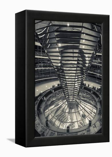Germany, Berlin, Reichstag, Dome Interior, Evening-Walter Bibikow-Framed Premier Image Canvas