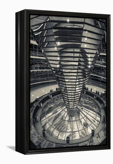 Germany, Berlin, Reichstag, Dome Interior, Evening-Walter Bibikow-Framed Premier Image Canvas