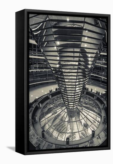 Germany, Berlin, Reichstag, Dome Interior, Evening-Walter Bibikow-Framed Premier Image Canvas