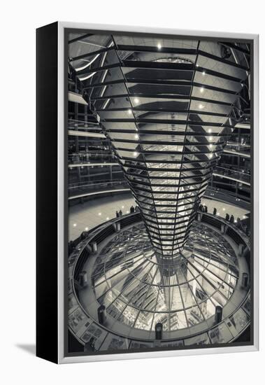 Germany, Berlin, Reichstag, Dome Interior, Evening-Walter Bibikow-Framed Premier Image Canvas