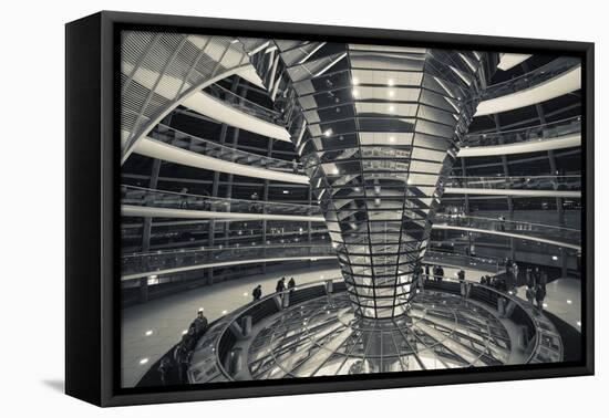 Germany, Berlin, Reichstag, Dome Interior, Evening-Walter Bibikow-Framed Premier Image Canvas