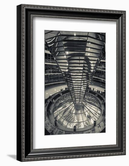 Germany, Berlin, Reichstag, Dome Interior, Evening-Walter Bibikow-Framed Premium Photographic Print