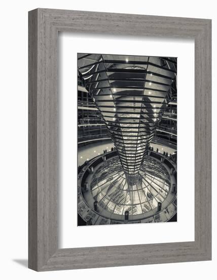 Germany, Berlin, Reichstag, Dome Interior, Evening-Walter Bibikow-Framed Photographic Print