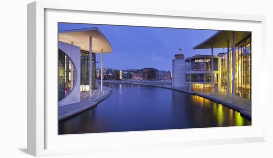 Germany, Berlin, River Spree, Paul Lšbe Haus, Marie-Elisabeth-LŸders-Haus, Dusk-Rainer Mirau-Framed Photographic Print