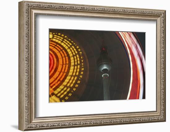 Germany, Berlin, Television Tower, Ferris Wheel, Night-Catharina Lux-Framed Photographic Print