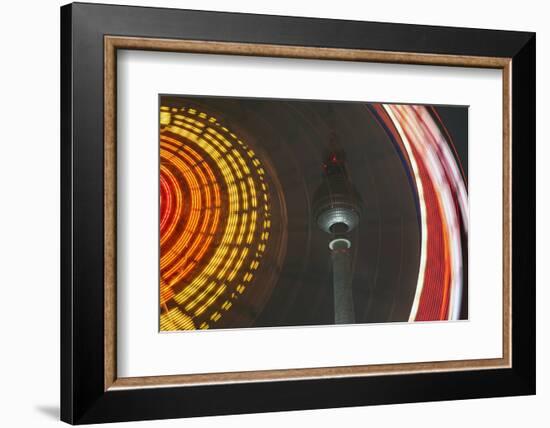 Germany, Berlin, Television Tower, Ferris Wheel, Night-Catharina Lux-Framed Photographic Print