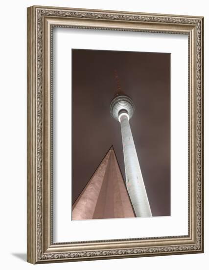 Germany, Berlin, Television Tower, Night, Winter-Catharina Lux-Framed Photographic Print