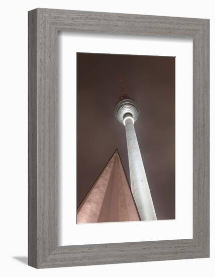 Germany, Berlin, Television Tower, Night, Winter-Catharina Lux-Framed Photographic Print