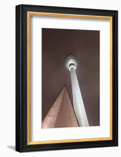 Germany, Berlin, Television Tower, Night, Winter-Catharina Lux-Framed Photographic Print