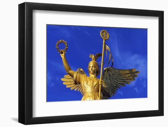 Germany, Berlin. Victory Column (Siegessaule) monument at Tiergarten sits the statue of the angel V-Miva Stock-Framed Photographic Print