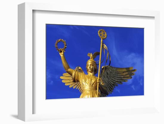 Germany, Berlin. Victory Column (Siegessaule) monument at Tiergarten sits the statue of the angel V-Miva Stock-Framed Photographic Print