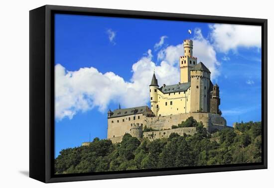 Germany, Castle Marksburg near Braubach, Germany, on the Rhine River, River cruise, Marksburg Castl-Miva Stock-Framed Premier Image Canvas