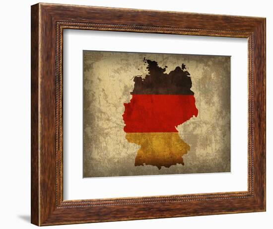 Germany Country Flag Map-Red Atlas Designs-Framed Giclee Print