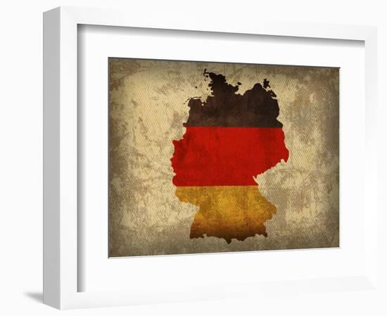 Germany Country Flag Map-Red Atlas Designs-Framed Giclee Print