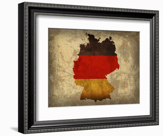 Germany Country Flag Map-Red Atlas Designs-Framed Giclee Print