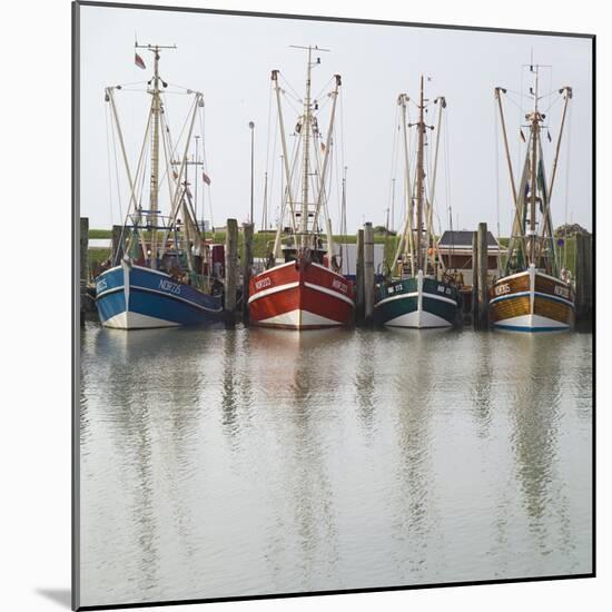 Germany, East Frisia, Northern Dike, Fisher-Boats, Harbor-Roland T.-Mounted Photographic Print