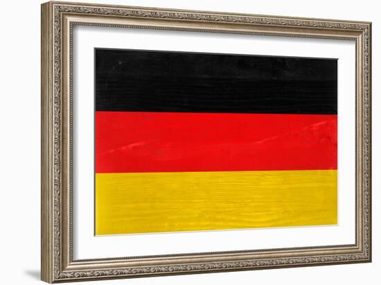 Germany Flag Design with Wood Patterning - Flags of the World Series-Philippe Hugonnard-Framed Art Print