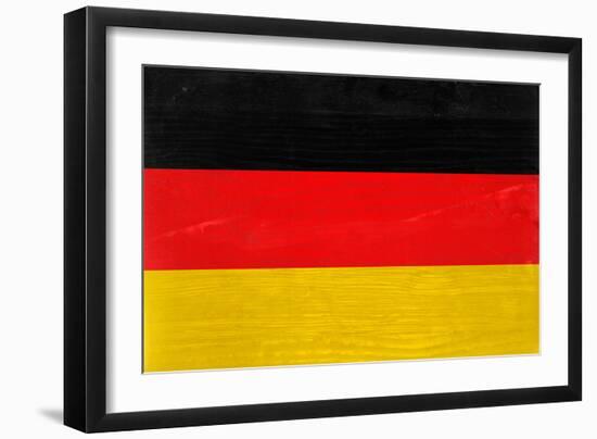 Germany Flag Design with Wood Patterning - Flags of the World Series-Philippe Hugonnard-Framed Art Print