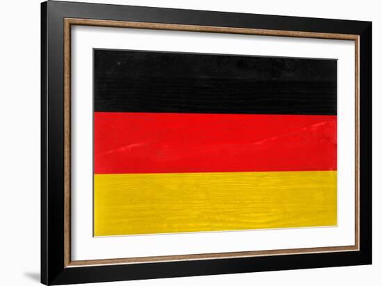 Germany Flag Design with Wood Patterning - Flags of the World Series-Philippe Hugonnard-Framed Art Print