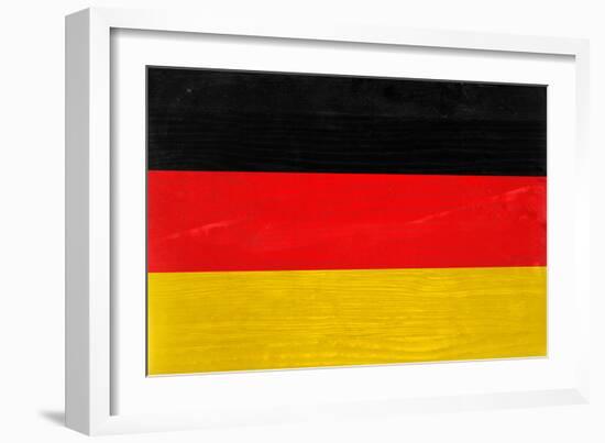 Germany Flag Design with Wood Patterning - Flags of the World Series-Philippe Hugonnard-Framed Art Print