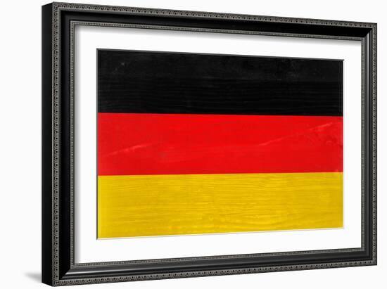 Germany Flag Design with Wood Patterning - Flags of the World Series-Philippe Hugonnard-Framed Art Print