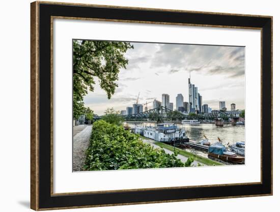 Germany, Frankfurt, Hesse, Skyline View from Direction Sachsenhausen-Bernd Wittelsbach-Framed Photographic Print