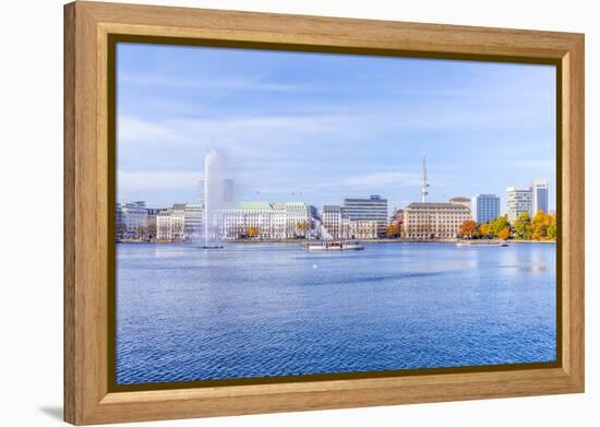 Germany, Hamburg, City Center, Alster, Alster, Autumn-Ingo Boelter-Framed Premier Image Canvas