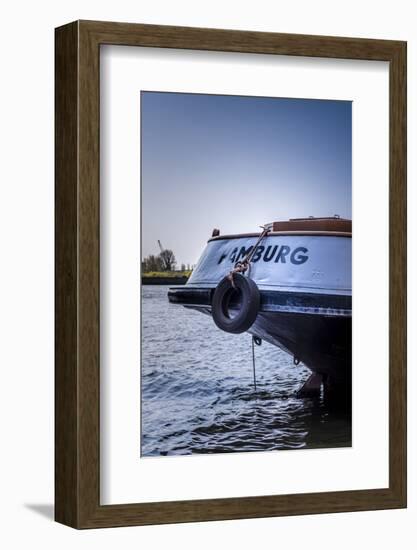 Germany, Hamburg, Elbe, Harbor, Barge-Ingo Boelter-Framed Photographic Print