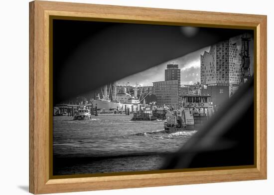 Germany, Hamburg, Elbe, Harbor, St. Pauli, Am Fischmarkt-Ingo Boelter-Framed Premier Image Canvas