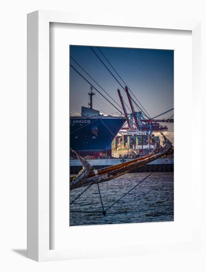 Germany, Hamburg, Elbe, Harbour, St. Pauli, Fish Market, Container Terminal, Great Place-Ingo Boelter-Framed Photographic Print