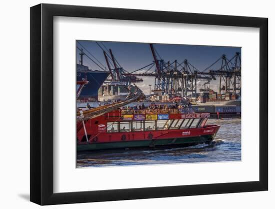 Germany, Hamburg, Elbe, Harbour, St. Pauli, Fish Market, Container Terminal, Great Place-Ingo Boelter-Framed Photographic Print