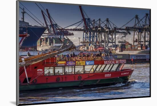 Germany, Hamburg, Elbe, Harbour, St. Pauli, Fish Market, Container Terminal, Great Place-Ingo Boelter-Mounted Photographic Print