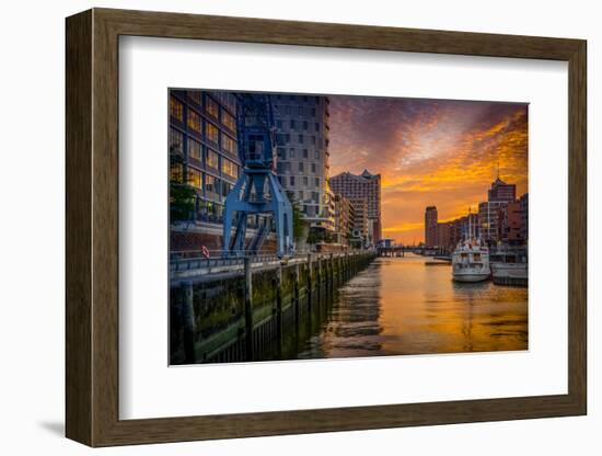 Germany, Hamburg, Hafencity, 'Magellan-Terrassen', 'Sandtorkai', 'Sandtorhafen' (Harbour-Ingo Boelter-Framed Photographic Print