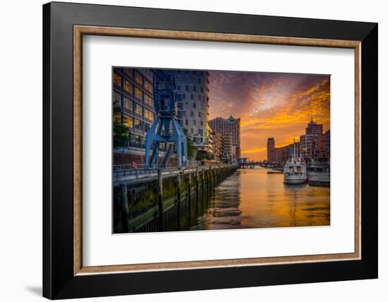 Germany, Hamburg, Hafencity, 'Magellan-Terrassen', 'Sandtorkai', 'Sandtorhafen' (Harbour-Ingo Boelter-Framed Photographic Print