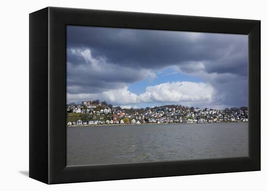 Germany, Hamburg, Rain Clouds over the Bank of the River Elbe in Hamburg-Blankenese-Uwe Steffens-Framed Premier Image Canvas