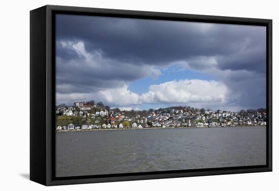 Germany, Hamburg, Rain Clouds over the Bank of the River Elbe in Hamburg-Blankenese-Uwe Steffens-Framed Premier Image Canvas
