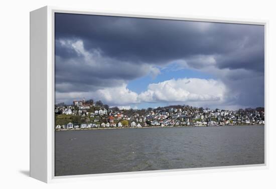 Germany, Hamburg, Rain Clouds over the Bank of the River Elbe in Hamburg-Blankenese-Uwe Steffens-Framed Premier Image Canvas