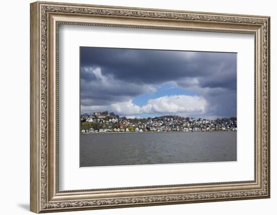 Germany, Hamburg, Rain Clouds over the Bank of the River Elbe in Hamburg-Blankenese-Uwe Steffens-Framed Photographic Print