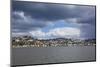 Germany, Hamburg, Rain Clouds over the Bank of the River Elbe in Hamburg-Blankenese-Uwe Steffens-Mounted Photographic Print