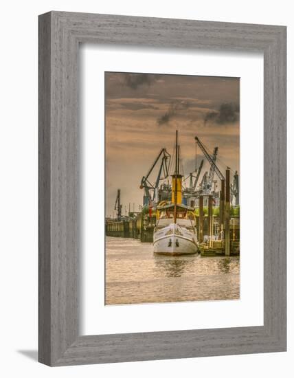 Germany, Hamburg, the Elbe, Harbour-Ingo Boelter-Framed Photographic Print