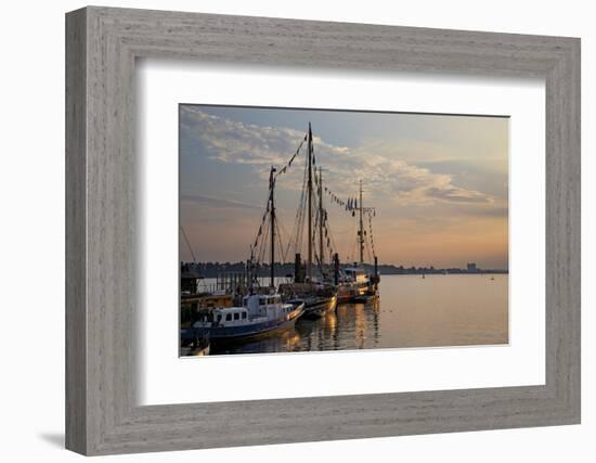 Germany, Hamburg, View over the Elbe Against Finkenwerder-Uwe Steffens-Framed Photographic Print